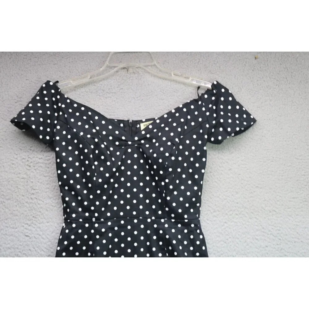 Polka Dot Off-Shoulder Midi Dress - Picture 2 of 8
